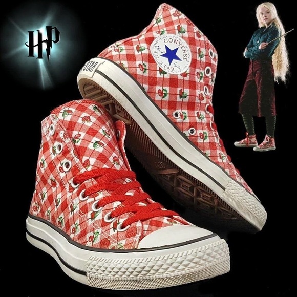 Converse ASO Luna Lovegood Strawberry Cherry Hi Top Sneakers - Picture 11 of 11